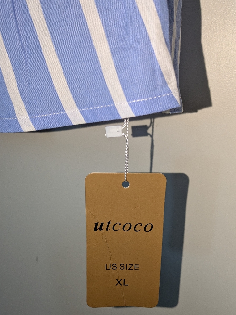 Blue & White Striped Button-Front Kids Dress By Utcoco NWT - Picture 5 of 13